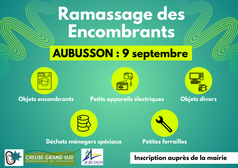 Ramassage encombrants Aubusson 2024