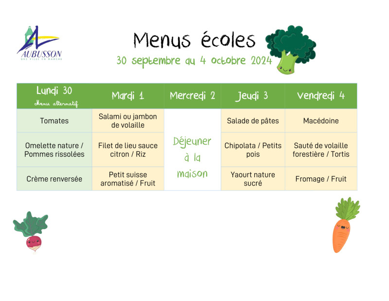 Microsoft Word - menus écoles semaine 30 septembre au 4 octobre